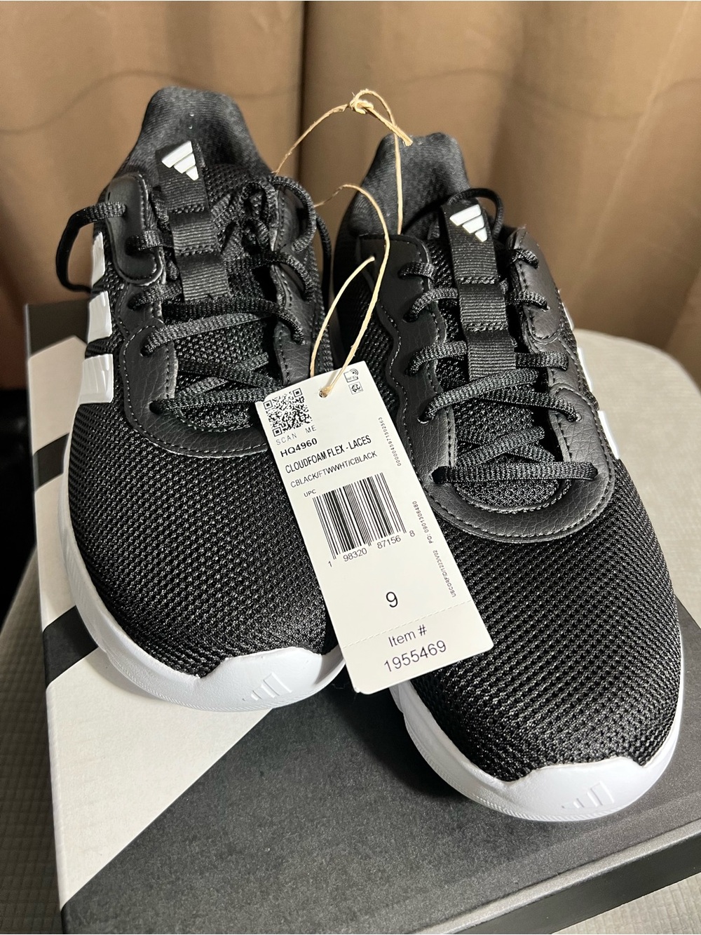 adidas women’s Black Athletic Lace-Up Sneakers with White Accents